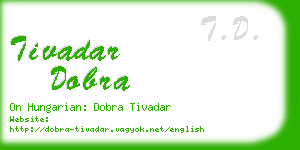 tivadar dobra business card